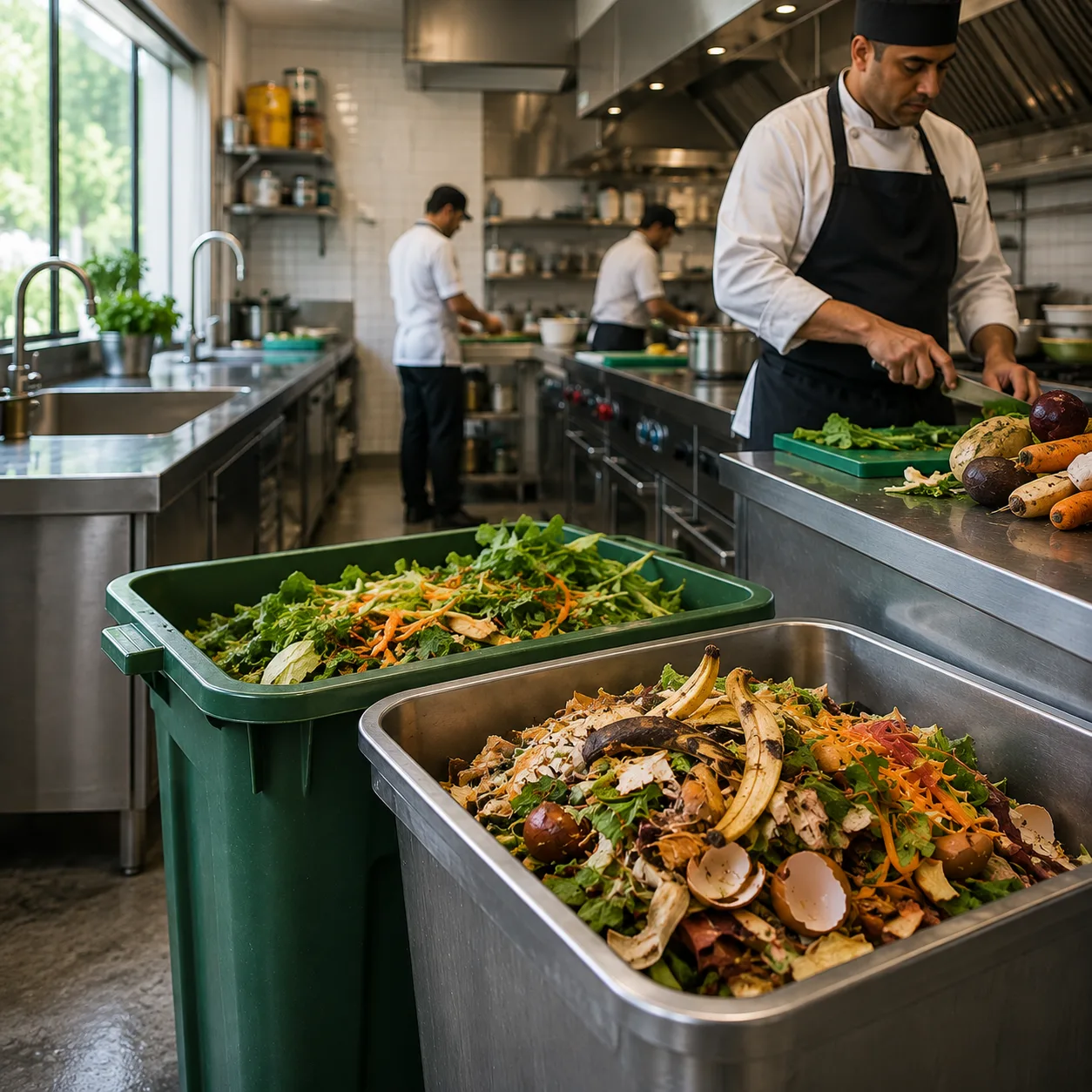 Kitchen waste in a commercial kitchen